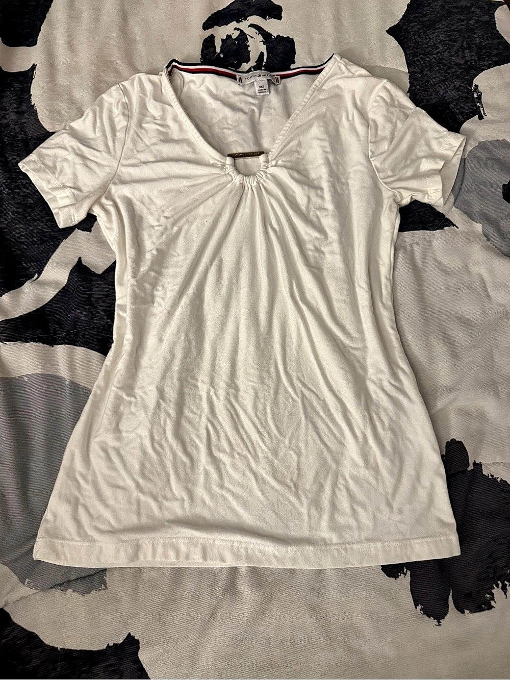 Tommy Hilfiger Short Sleeve Top in White Size XXS